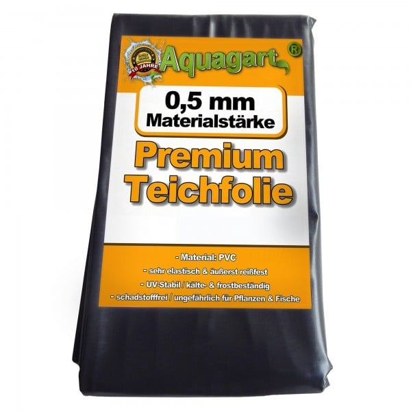 Teichfolie PVC 2m x 6m 0,5mm schwarz Folie für den Gartenteich