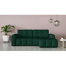 OTTO home Ecksofa Manilla, wahlweise mit Bettfunktion, B/T/H 265/170/91 cm, L-Form mit Recamiere rechts/links bestellbar, Wellenunterfederung grün