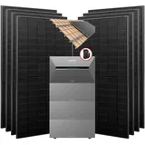 Anker Balkonkraftwerk Solix 3560W Photovoltaikanlage Komplettset mit Solarbank E2700 3 Pro, 3560 W, (Set, 8 *445W Solarmodule+ Anker solarbank 3 Pro / Montageset/BP2700), mit Smart Meter, integriertem Wechselrichter, Wifi, Bluetooth, IP65 schwarz