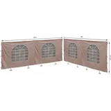 2 Seitenteile mit PVC Fenster für Lounge Pavillon Sahara 4x4m Seitenwand Sand