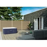 T&J Jalousie-Zaun, braun 180 x 180 cm, Rahmen 30 x 60 mm, Lamellen 15 x 60 mm