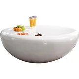 Dynamic24 Couchtisch Ø100cm weiß Glas Sofatisch Wohnzimmertisch Beistelltisch Tisch