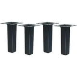 MS Beschläge 100mm Stilvolles 4er Set Möbelbeine eckig Tischbeine Tischfüße Möbelstützen modern Höhe