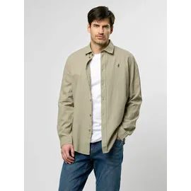 MCS Langarmhemd "MCS shirt MCGrand Prairie", Herren, Gr. L, Normalgrößen, laurel oak, Obermaterial: 55% Leinen, 45% Baumwolle, Hemden