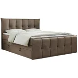 MKS Meble Boxspringbett Braun 2-Sitzer, H4, Rechteckig, 180x200 cm, Schlafzimmer, Betten, Boxspringbetten