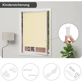 Woltu Verdunklungsrollo Klemmfix 110 x 210 cm Weiß