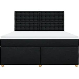 vidaXL Boxspringbett mit Matratze Schwarz 180x200 cm Stoff