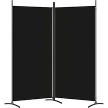 vidaXL Paravent Schwarz 175x180 cm Stoff