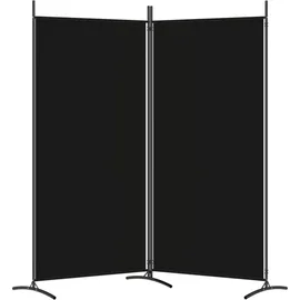 vidaXL Paravent Schwarz 175x180 cm Stoff