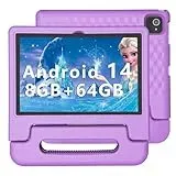 ITDULCET Kinder-Tablet, 10 Zoll Android 14 Tablet für Kinder, 8GB RAM 64GB ROM, Octa-Core, Schnelllade-Akku, mit stoßfester Hülle, Bluetooth, WLAN, Kindersicherung, Dual-Kamera, GPS