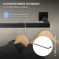 3x Kleiderstange Garderobenstange Garderobenhalter Kleiderständer Stahl Wand