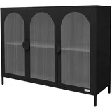 ML-Design Vitrinenschrank 120 x 93 x 40 cm Schwarz