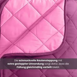 Wometo Microfaser Sommer Steppbett 155x220 lila & pink / OEKO-TEX / kochfest 95° / Leichtsteppbett für heiße Tage / ohne Bezug verwendbar