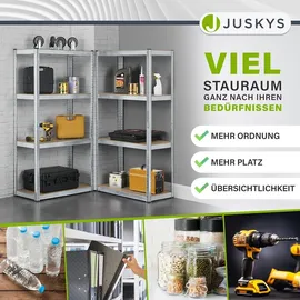 Juskys Lagerregal Easy 2er Set - Schwerlastregal 160x80x40 cm 8 Böden - Metall 80x160x40 Freizeit, Heimwerken, Werkstatt