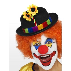 Smiffys Kostüm Clown Melone, Lustiges Clowns Accessoire für närrische Auftritte schwarz