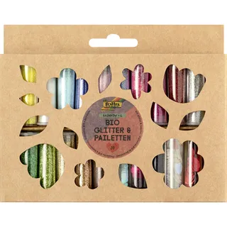 Folia Bio Glitter & Pailletten-Set Rainbow L Glitzer farbsortiert