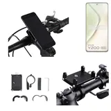 K-S-Trade Smartphone-Halterung für Vivo Y200 5G V2343A, (Handyhalterung das Fahrrad Halter Lenkstange Fahrradhalterung) schwarz