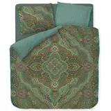 Pip Studio Bettwäsche Alfombra Grün Perkal Blumen Blüten Mandala Blätter, Größe:155 cm x 220 cm