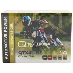 Q-Batteries QTX4L-BS Gel Motorradbatterie 12V 3,5Ah 40A QTX4L-4 50314