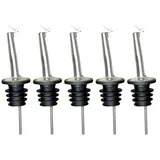 layba Flaschenausgießer Spirituosen Ausgießer Dosierer für Flaschen, Set, 5-St., 5 Edelstahl/Korken Flaschenausgießer silberfarben