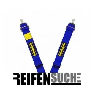 Schroth Gurt - PROFI II-FE asm blau mit SCHROTH RACING Logo rechts mit Schraubbeschlag