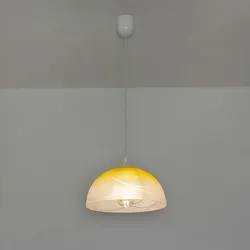 Licht-Erlebnisse Pendelleuchte Wohnzimmer Esstisch Gelb Glas rund