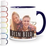 SpecialMe® personalisierte Fototasse mit eigenem Foto persönliches Geschenk Kaffeetasse mit Bild selbst gestalten inner-navy Keramik-Tasse