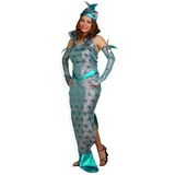 KarnevalsTeufel Damenkostüm Meerjungfrau Kleid mit Hut und Armstulpen Mermaid Nymphe (38)