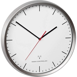 TFA Dostmann 60.3543.02 Funk Wanduhr 30.5 cm x 4.8 cm Edelstahl (gebürstet) Schleichendes Uhrwerk (la