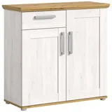 inn.furn Sideboard 95 x 92 cm Weiß / Naturbelassen