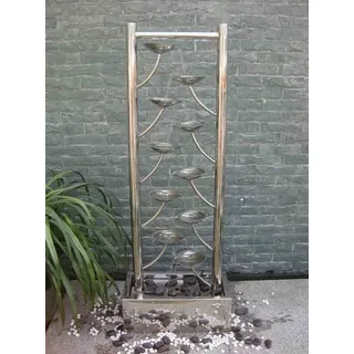 Köhko Wasserwand ca. 97CM aus Edelstahl in Blättenform mit LED-Beleuchtung
