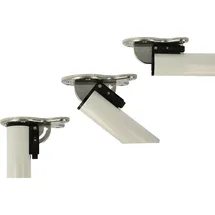 MS Beschläge Ms Beschläge® Abklappbares Tischbein 710mm Weiß d:50mm Möbelfuß Tischfuß aus Metall