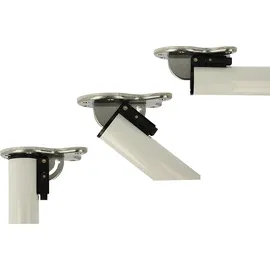 MS Beschläge Ms Beschläge® Abklappbares Tischbein 710mm Weiß d:50mm Möbelfuß Tischfuß aus Metall