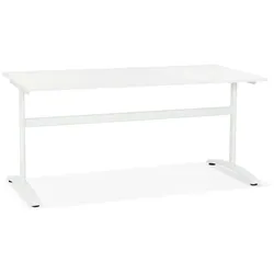Kadima Design Bürotisch modern Design | 160 x 80 cm | T-Fuß Arbeitsfläche platzsparend stabil | Weiß | Computertisch