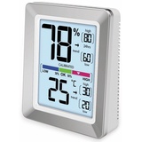 Technoline WS9460 moderne Front, farbige Anzeige, Touchsensor für Beleuchtung, silber, 73 x 89 x 27 mm