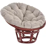 Papasansessel XXL mit Kissen Relax Natur Rattan Liegesessel (Rot, Ø100cm)