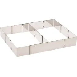 WESTMARK Kuchenrahmen mit Teiler, Um zwei unterschiedliche Pizzen oder Kuchen zu backen, Größe: 27,5 x 18,0 x 5,3 cm