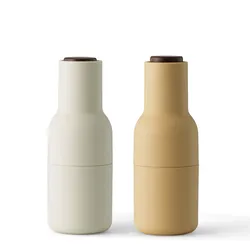 Audo - Bottle Grinder Salz- und Pfeffermühlen Set, gerste / walnuss (Holzdeckel Walnuss)