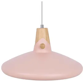 Nowa Esszimmerleuchte pink Hängelampe Retro Hängeleuchte holzoptik rosa, E27 Fassung, Dxh 35x150 cm