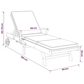 vidaXL Sonnenliege 200 x 60 x 30 cm Braun