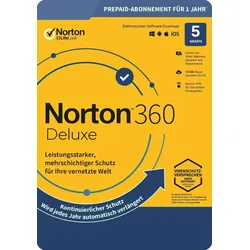 Norton 360 Deluxe, 50 GB Backup Cloud - 5 Dispositivi 1 Anno