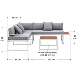 Juskys St. Tropez Lounge-Set Weiß