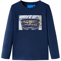 vidaXL Kinder-Langarmshirt mit Helm Pullover Sweatshirt T-Shirt Marineblau Melange 104 - 104 (3-4y)
