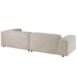 Massivmoebel24 Ecksofa 279x164x69 Cord elfenbein VALENCIA