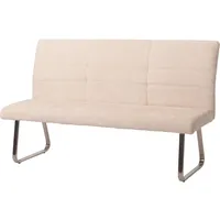 MCW Sitzbank MCW-G55, Esszimmerbank Bank, Edelstahl gebürstet Stoff/Textil Chenille