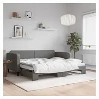VidaXL Tagesbett Ausziehbar Dunkelgrau 90x200 cm Stoff