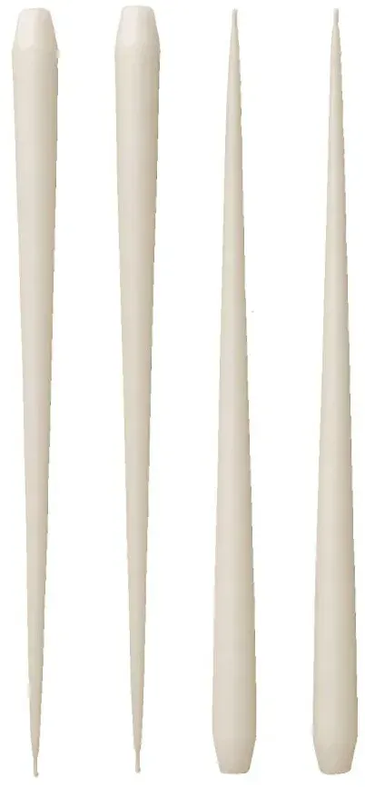 STOFF Nagel Große Stabkerze 4 Stück Off-White