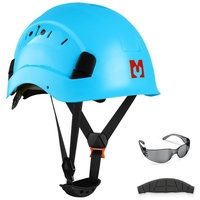 Mustbau Sicherheitshelm-Set - Schutzhelm mit Schutzbrille, Verstellbarer Kopfriemen von 53 bis 63 cm