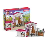 Box avec Jument Hanovrien et Berger Australien, Figurine cheval et accessoires, SCHLEICH 72218 Horse Club, des 5 ans