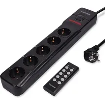 kwmobile Steckdosenleiste 2 m Schwarz 5 St.